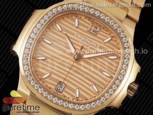 Nautilus 7118 Ladies RG PPF 1:1 Best Edition RG Dial Diamonds Bezel on RG Bracelet 324CS