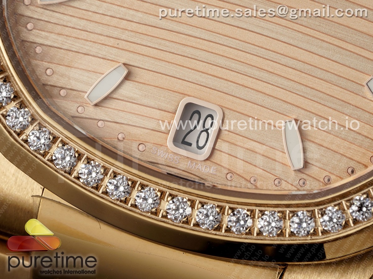 Nautilus 7118 Ladies RG PPF 1:1 Best Edition RG Dial Diamonds Bezel on RG Bracelet 324CS - Image 9