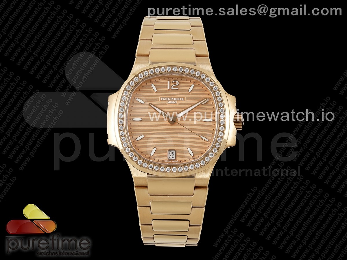 Nautilus 7118 Ladies RG PPF 1:1 Best Edition RG Dial Diamonds Bezel on RG Bracelet 324CS - Image 10