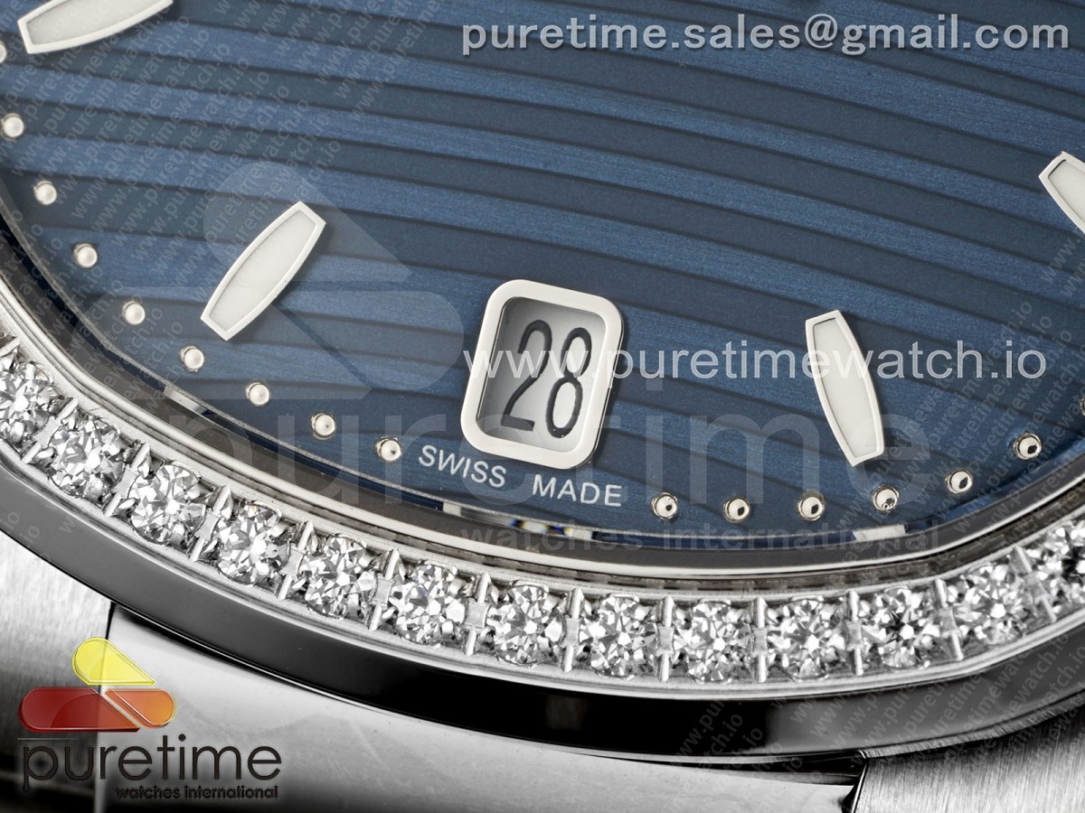 Nautilus 7118 Ladies SS PPF 1:1 Best Edition Blue Dial Diamonds Bezel on SS Bracelet 324CS - Image 14