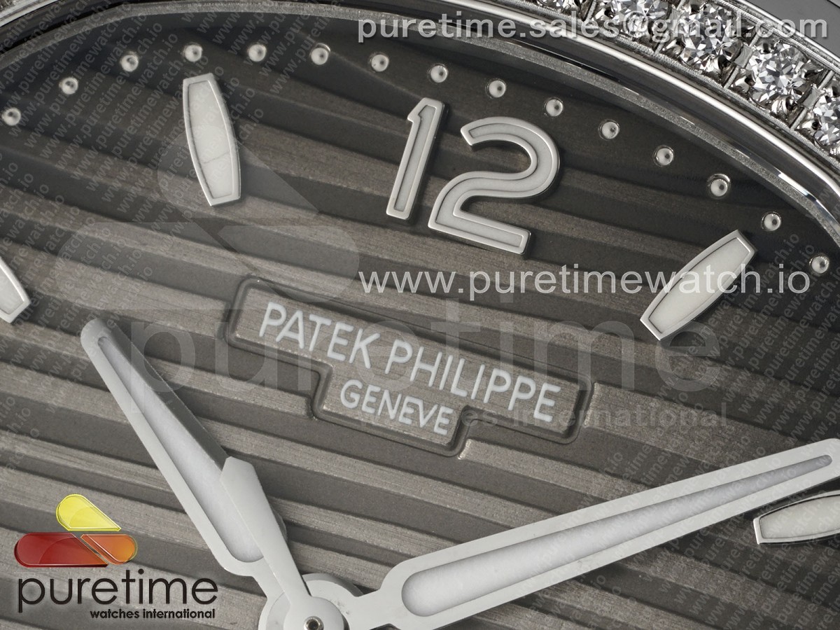 Nautilus 7118 Ladies SS PPF 1:1 Best Edition Brown Dial Diamonds Bezel on SS Bracelet - Image 6