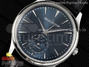 Master Ultra Thin Moon 1368420 SS ZF 1:1 Best Edition Blue Dial on Black Leather Strap SA925 Super Clone V2