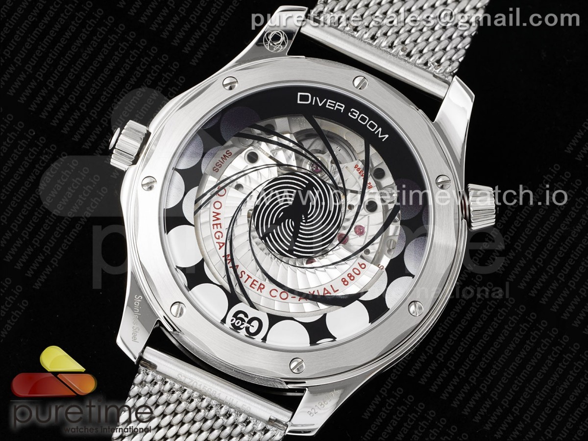 Seamaster 300M 42mm James Bond 60th anniversary VSF Best Edition on Mesh Bracelet A8806 - Image 8