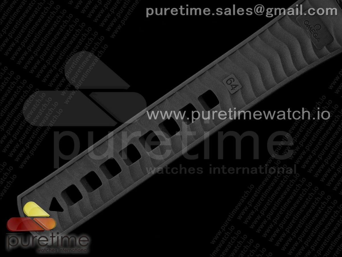 Seamaster 300m 43.5mm Black Ceramic VSF 1:1 Best Edition Black Dial RG Bezel on Black Rubber Strap A8806 - Image 21