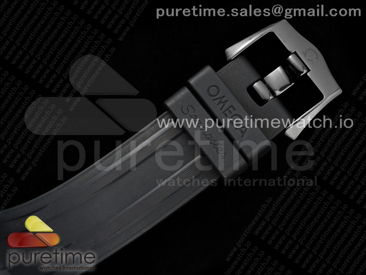 Seamaster 300m 43.5mm Black Ceramic VSF 1:1 Best Edition Black Dial RG Bezel on Black Rubber Strap A8806 - Image 19