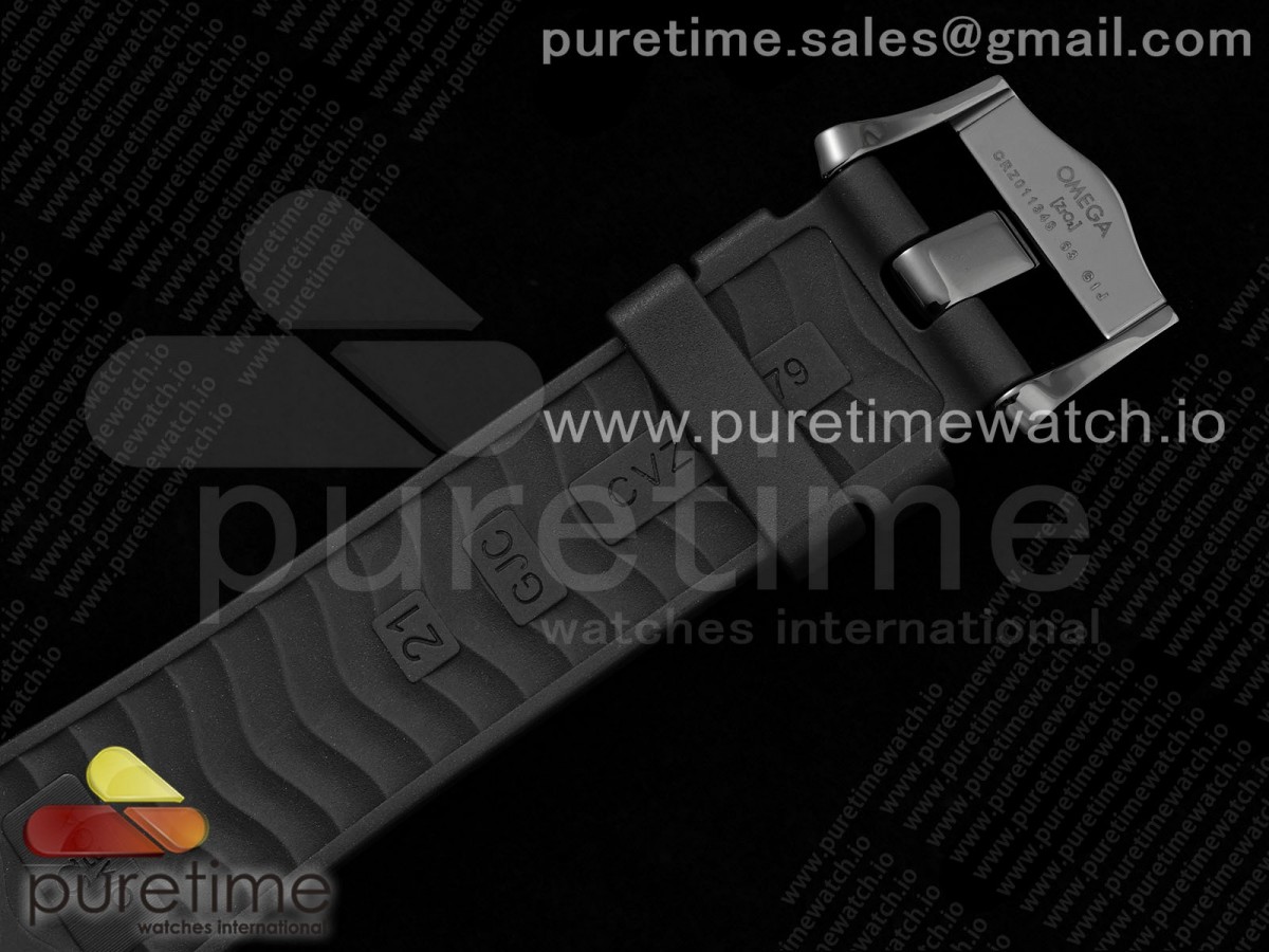 Seamaster 300m 43.5mm Black Ceramic VSF 1:1 Best Edition Black Dial RG Bezel on Black Rubber Strap A8806 - Image 17