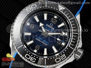 Seamaster 6000M Ultra Deep SS TF 1:1 Best Edition Blue Dial Black Ceramic Bezel on Black Rubber Strap A2824