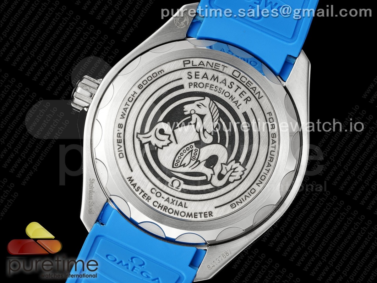Seamaster 6000M Ultra Deep SS TF Blau Zifferblatt schwarze Keramik Lünette auf schwarzem Gummiband A2824 – Bild 21