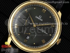 De Ville Power Reserve YG MKF 1:1 Best Edition Black Dial on Black Leather Strap A8810