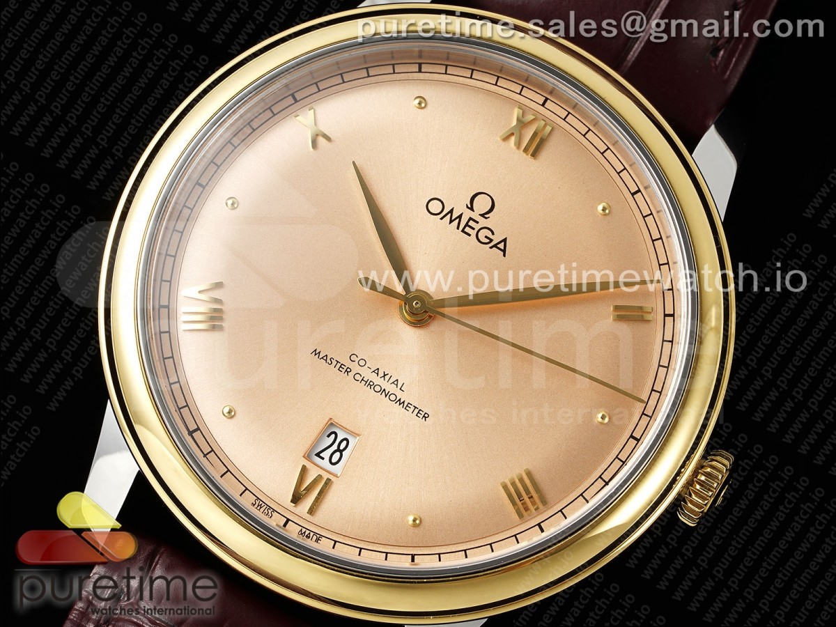 De Ville Date YG MKF 1:1 Best Edition Brown Dial Roman Marker on Brown Leather Strap A8800