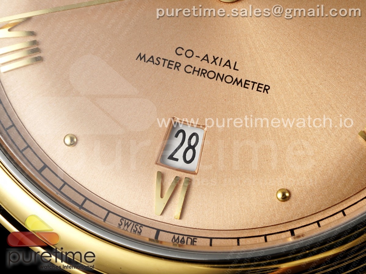 De Ville Date YG MKF 1:1 Best Edition Brown Dial Roman Marker on Brown Leather Strap A8800 - Image 6