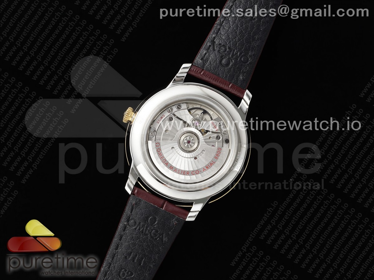 De Ville Date YG MKF 1:1 Best Edition Brown Dial Roman Marker on Brown Leather Strap A8800 - Image 20