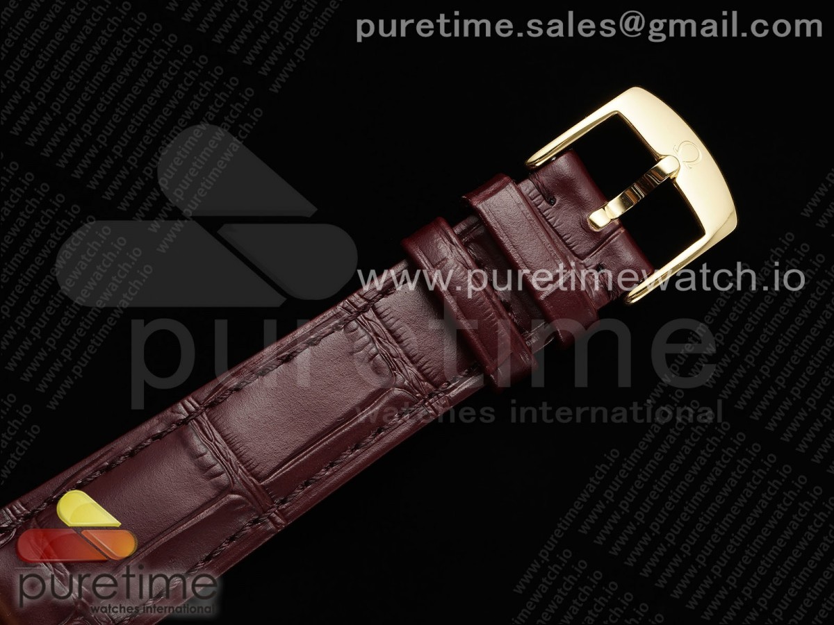 De Ville Date YG MKF 1:1 Best Edition Brown Dial Roman Marker on Brown Leather Strap A8800 - Image 15