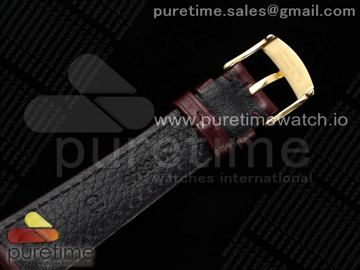De Ville Date YG MKF 1:1 Best Edition Brown Dial Roman Marker on Brown Leather Strap A8800 - Image 16