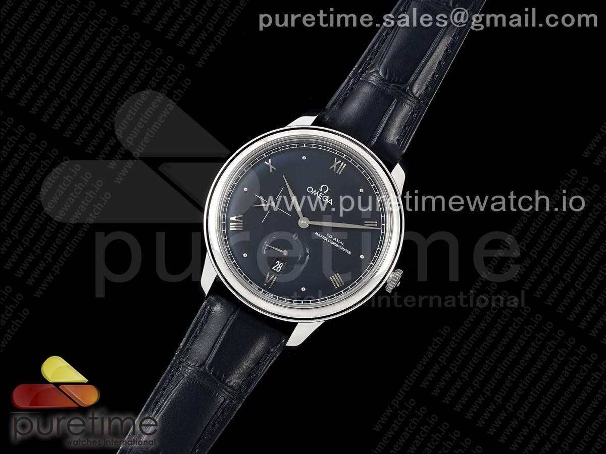 De Ville Power Reserve SS MKF Black Dial on Black Leather Strap A8810