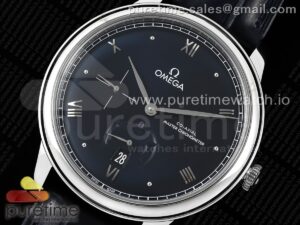 De Ville Power Reserve SS MKF 1:1 Best Edition Black Dial on Black Leather Strap A8810