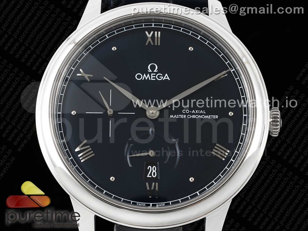 De Ville Power Reserve SS MKF Black Dial on Black Leather Strap A8810 - Image 4