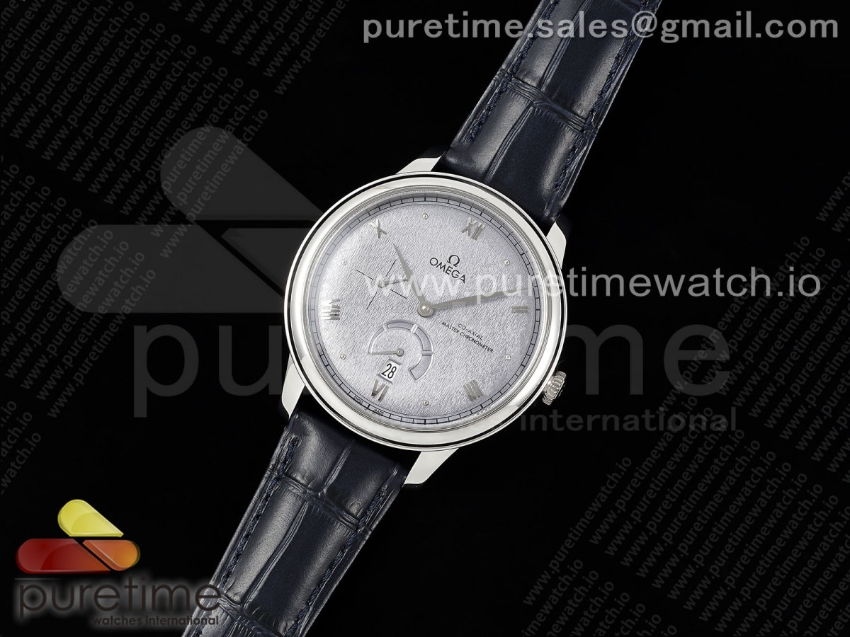 De Ville Power Reserve SS MKF 1:1 Best Edition Gray Textured Dial on Black Leather Strap A8810 - Image 3