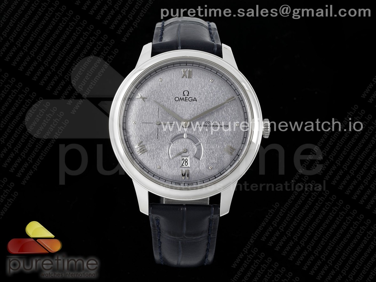 De Ville Power Reserve SS MKF 1:1 Best Edition Gray Textured Dial on Black Leather Strap A8810 - Image 2