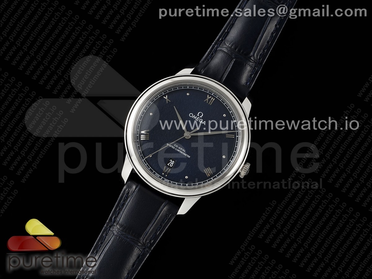 De Ville Date SS MKF 1:1 Best Edition Deep Blue Dial on Black Leather Strap A8800 - Image 6