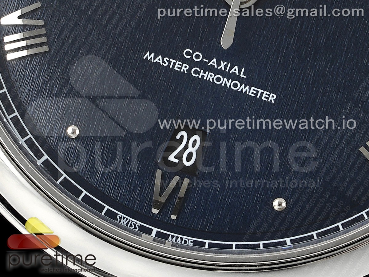 De Ville Date SS MKF 1:1 Best Edition Deep Blue Dial on Black Leather Strap A8800 - Image 10