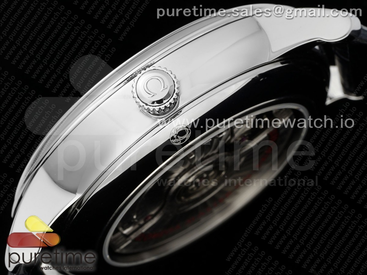 De Ville Date SS MKF 1:1 Best Edition Deep Blue Dial on Black Leather Strap A8800 - Image 11