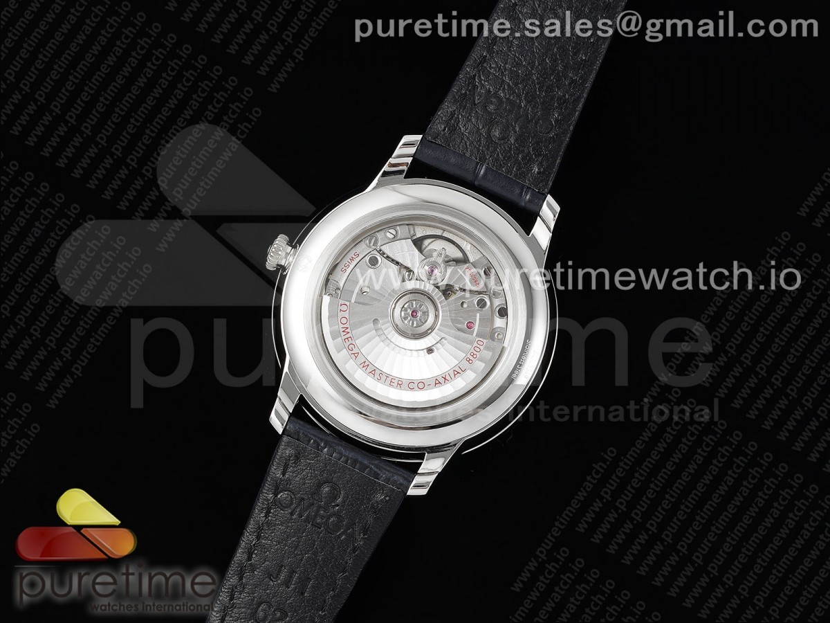 De Ville Date SS MKF 1:1 Best Edition Deep Blue Dial on Black Leather Strap A8800 - Image 9