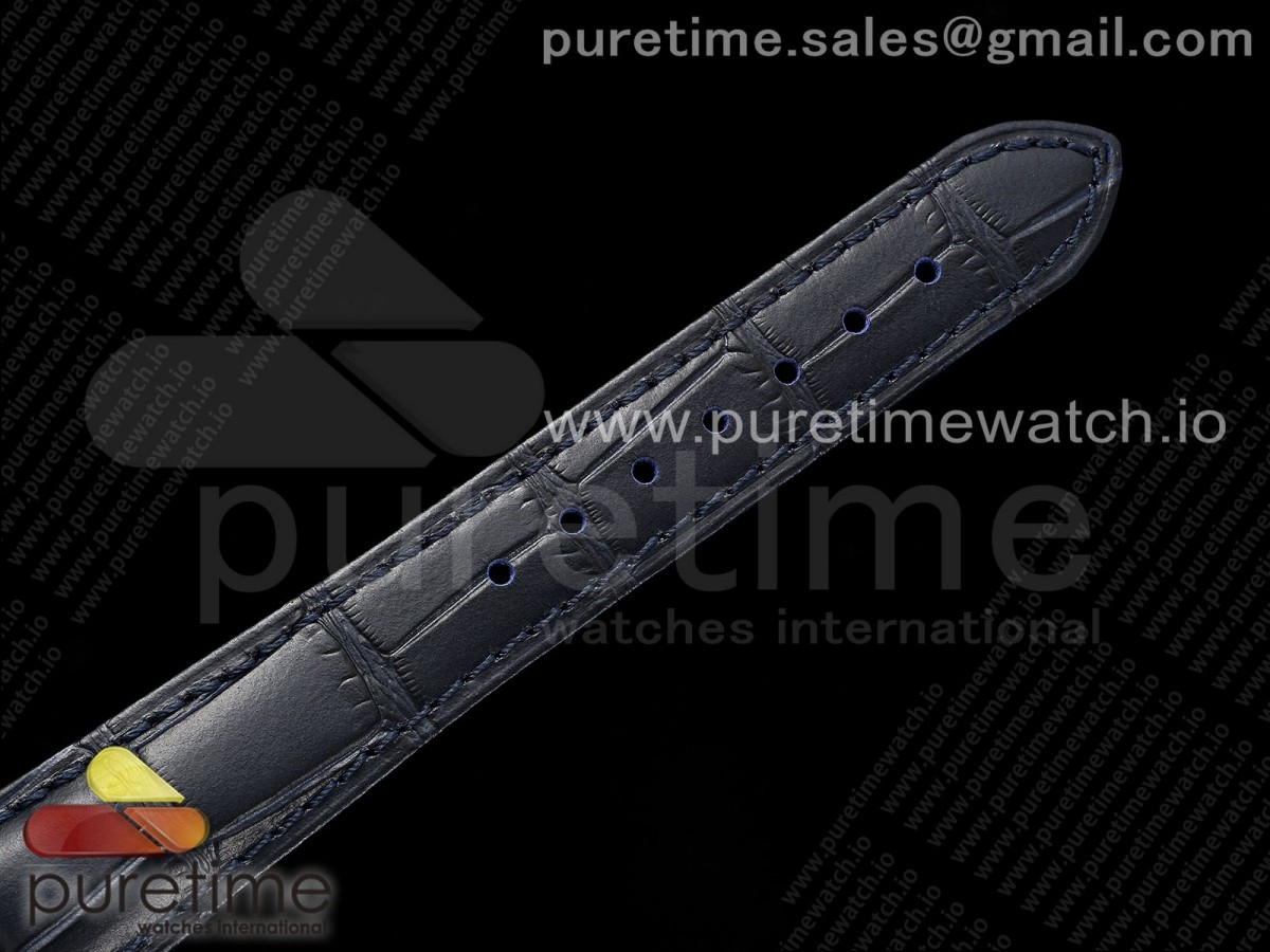 De Ville Date SS MKF 1:1 Best Edition Deep Blue Dial on Black Leather Strap A8800 - Image 16
