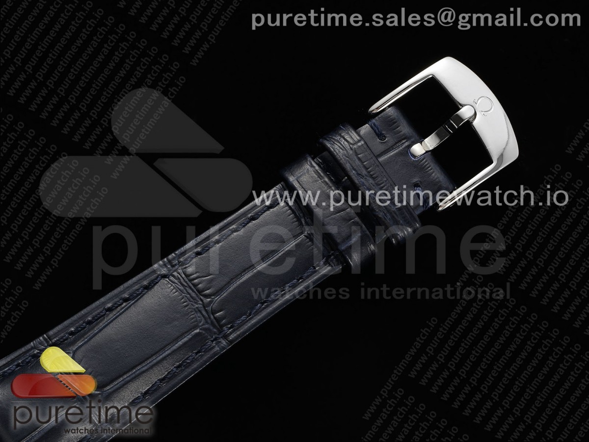 De Ville Date SS MKF 1:1 Best Edition Deep Blue Dial on Black Leather Strap A8800 - Image 12
