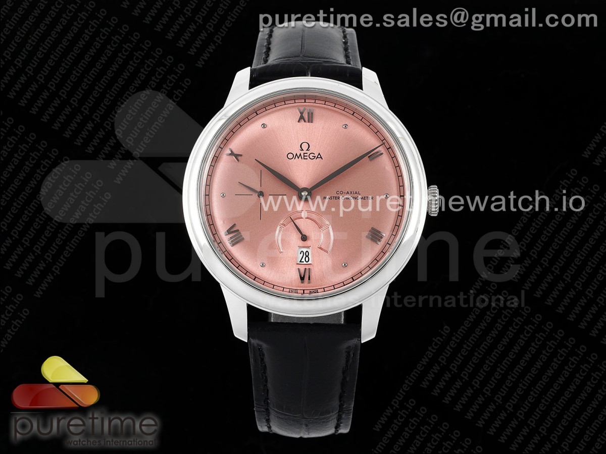 De Ville Power Reserve SS MKF 1:1 Best Edition Pink Dial on Black Leather Strap A8810 - Image 3