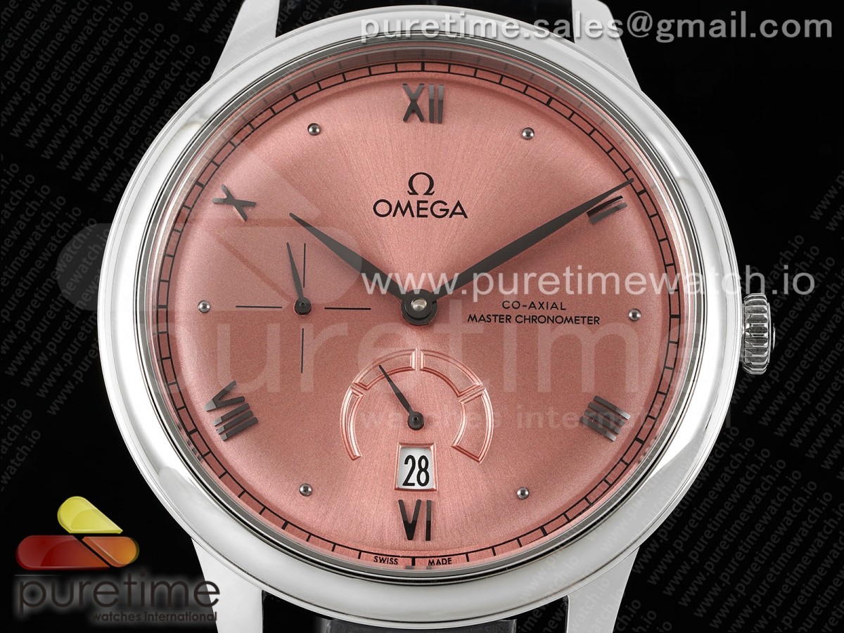 De Ville Power Reserve SS MKF 1:1 Best Edition Pink Dial on Black Leather Strap A8810 - Image 4