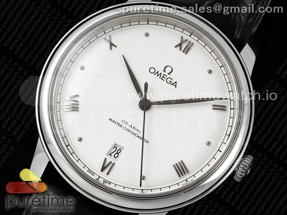 De Ville Date SS MKF 1:1 Best Edition White Dial on Black Leather Strap A8800