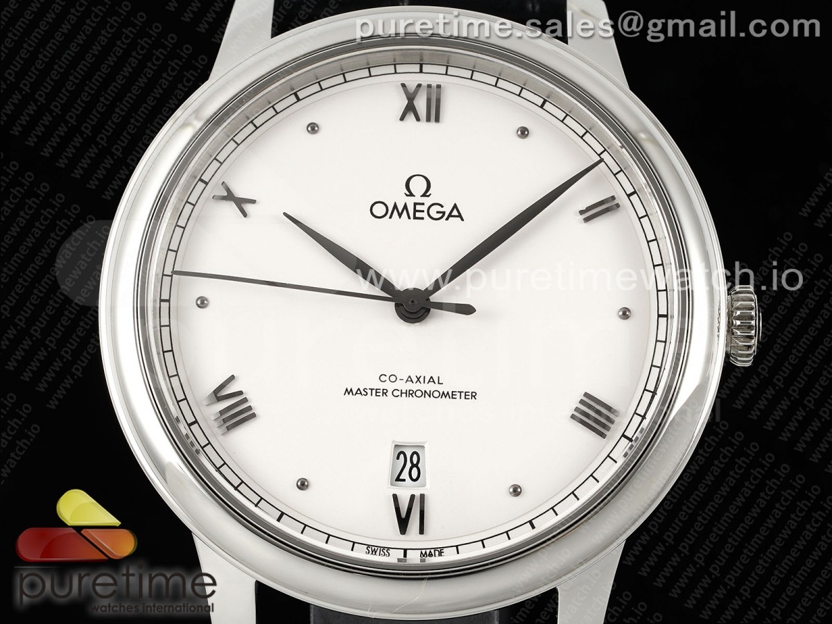De Ville Date SS MKF 1:1 Best Edition White Dial on Black Leather Strap A8800 - Image 3