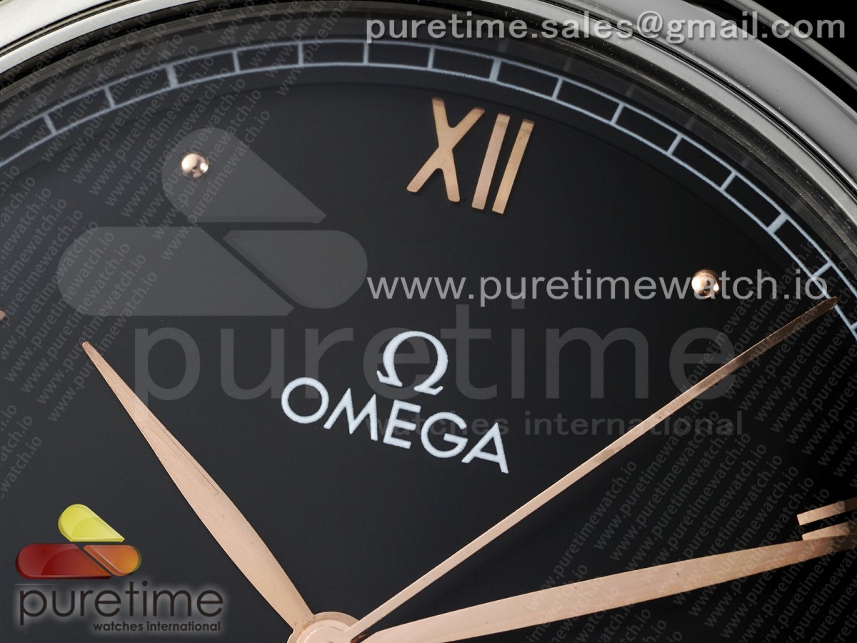 De Ville Date SS MKF 1:1 Best Edition Black Dial on Black Leather Strap A8800 - Image 6
