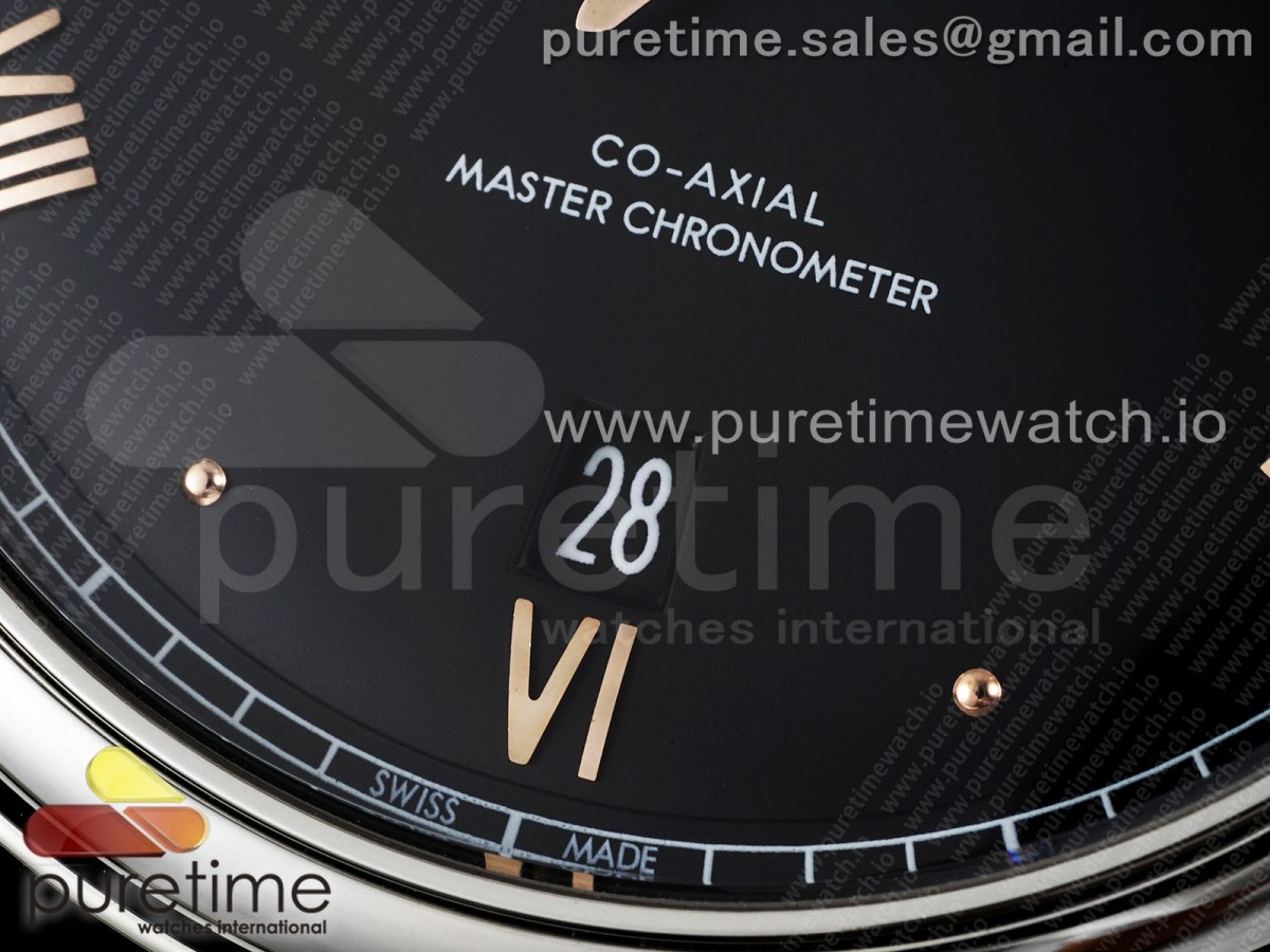 De Ville Date SS MKF 1:1 Best Edition Black Dial on Black Leather Strap A8800 - Image 7