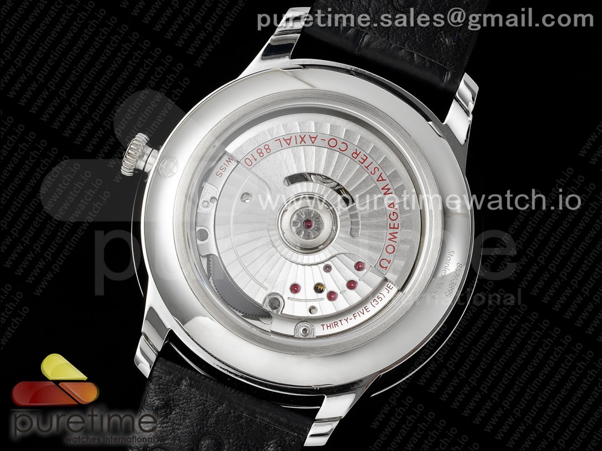 De Ville Date SS MKF 1:1 Best Edition Black Dial on Black Leather Strap A8800 - Image 8