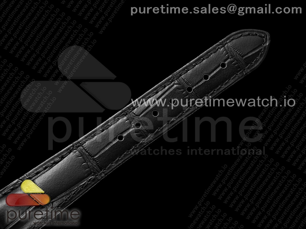 De Ville Date SS MKF 1:1 Best Edition Black Dial on Black Leather Strap A8800 - Image 15