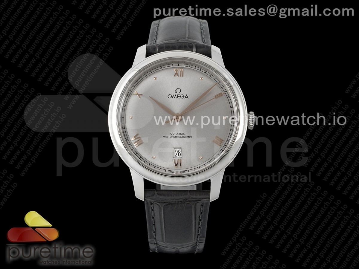 De Ville Date SS MKF 1:1 Best Edition Gray Dial on Gray Leather Strap A8800 - Image 3