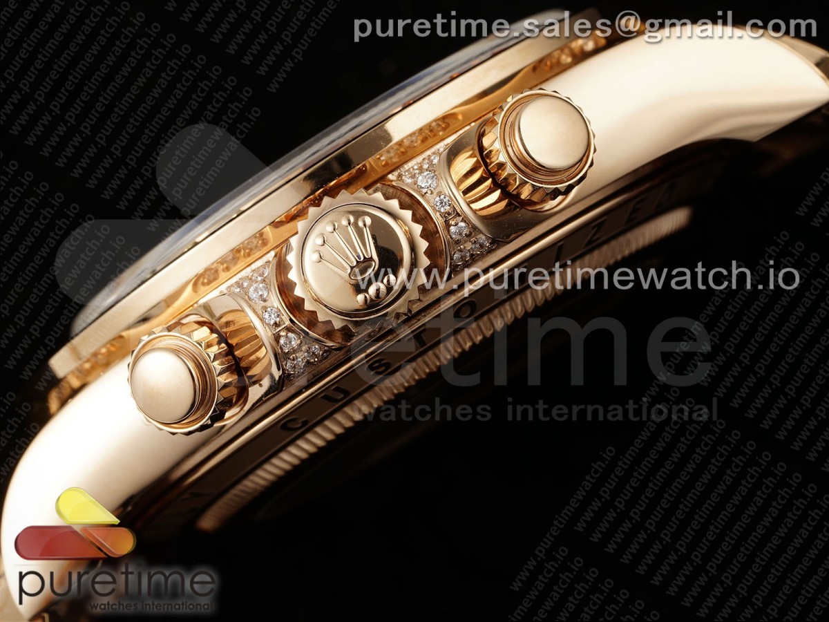Blaken Daytona RG Rainbow Bezel GETF Best Edition Skeleton Dial on RG Bracelet SA4130 - Image 13