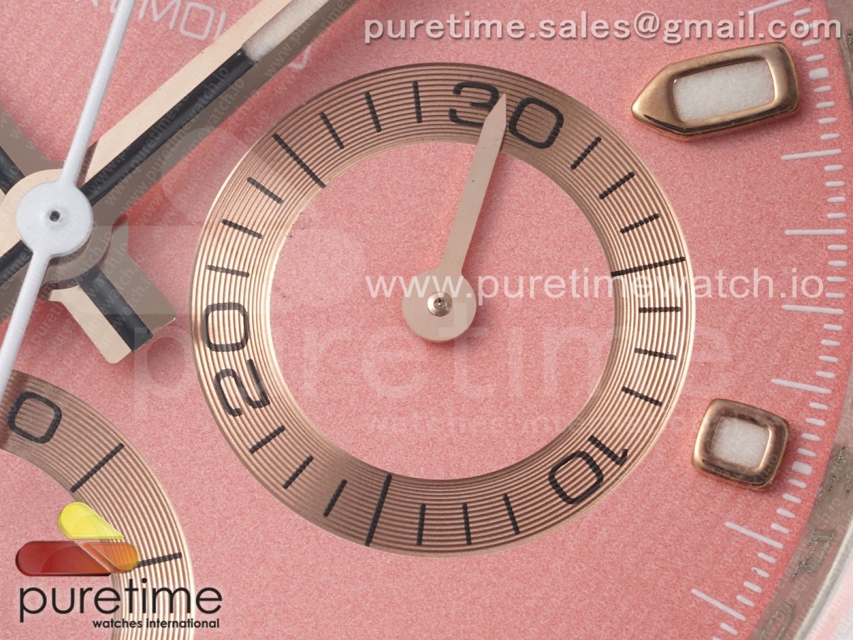 Daytona AET White Solid Ceramic Case and Bracelet Pink Dial Clean 1:1 Best Edition SA4130 - Image 11