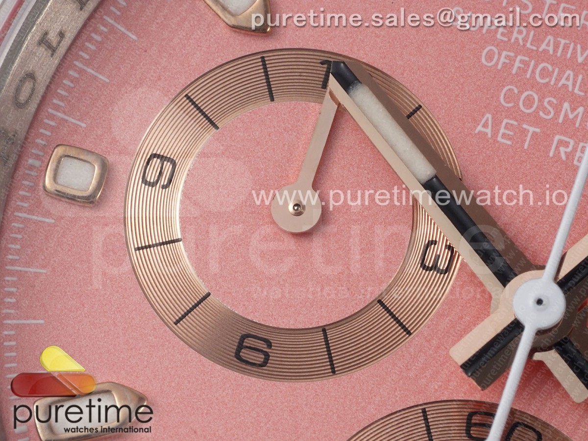 Daytona AET White Solid Ceramic Case and Bracelet Pink Dial Clean 1:1 Best Edition SA4130 - Image 5