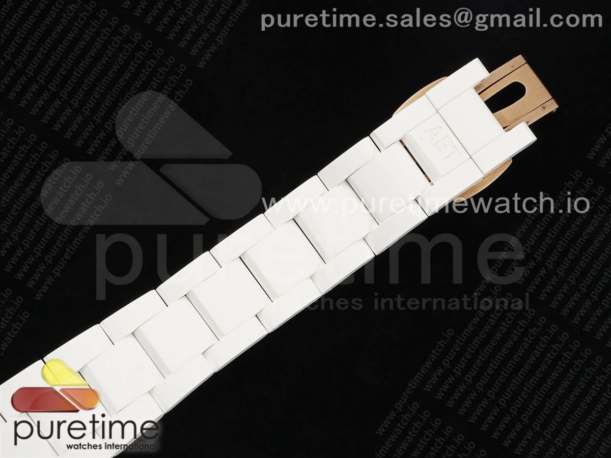 Daytona AET White Solid Ceramic Case and Bracelet Pink Dial Clean 1:1 Best Edition SA4130 - Image 19