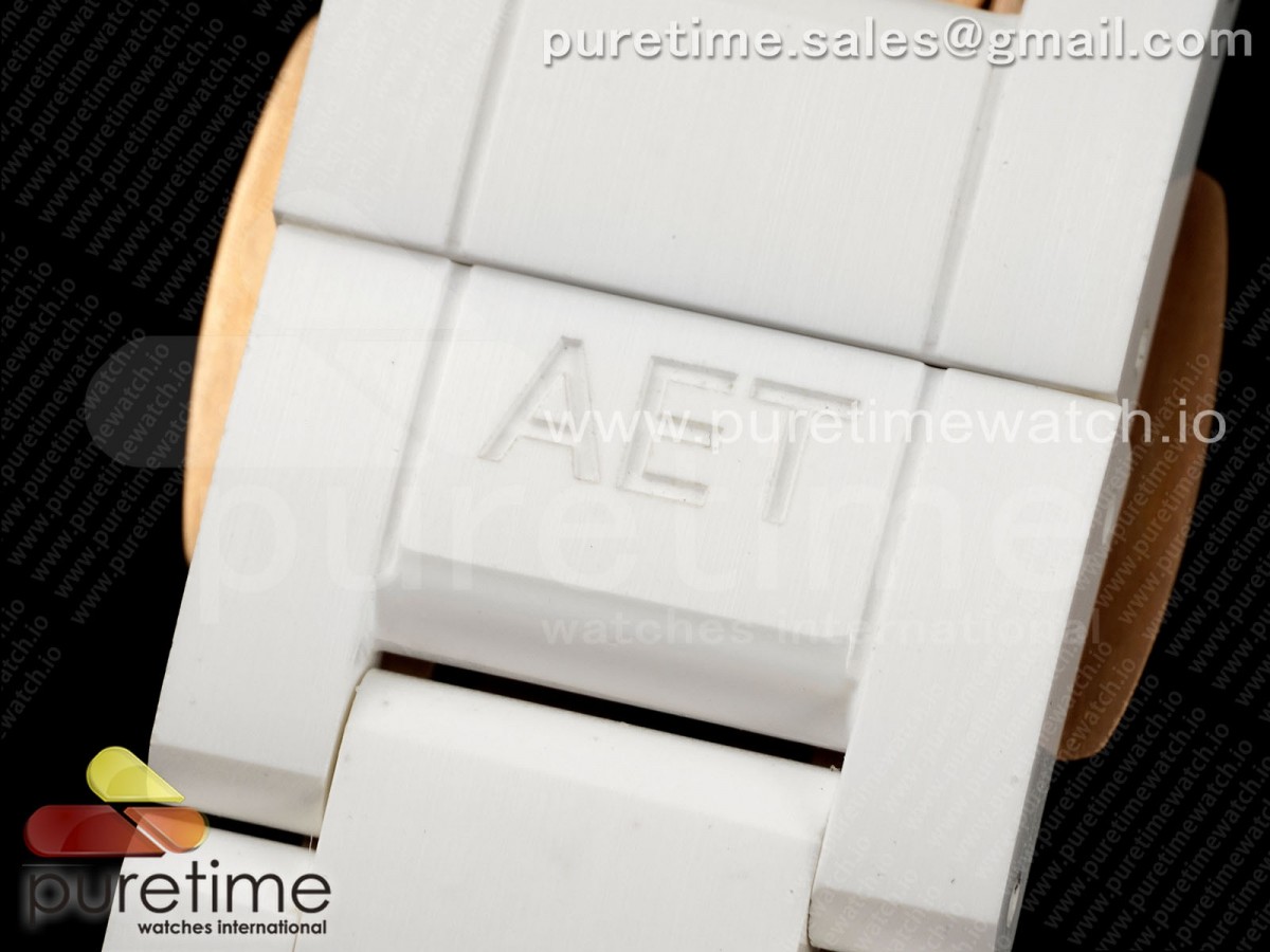Daytona AET White Solid Ceramic Case and Bracelet Pink Dial Clean 1:1 Best Edition SA4130 - Image 20