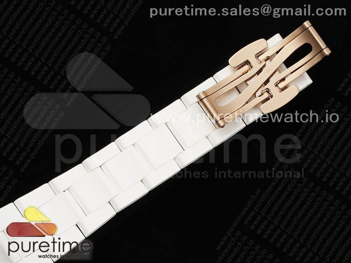 Daytona AET White Solid Ceramic Case and Bracelet Pink Dial Clean 1:1 Best Edition SA4130 - Image 18