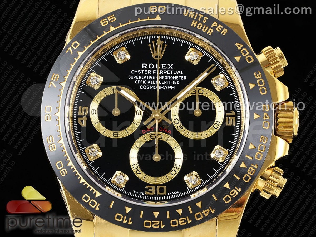 Daytona 116518 APSF 1:1 Best Edition Black Diamonds Dial on Oysterflex Rubber Strap SH4130 - Image 2