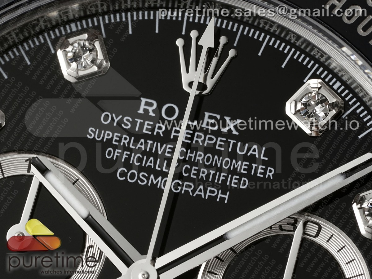 Daytona 116519 APSF 1:1 Best Edition Black Diamonds Dial on Oysterflex Rubber Strap SH4130 - Image 6