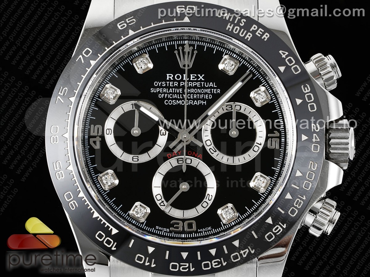 Daytona 116519 APSF 1:1 Best Edition Black Diamonds Dial on Oysterflex Rubber Strap SH4130 - Image 3