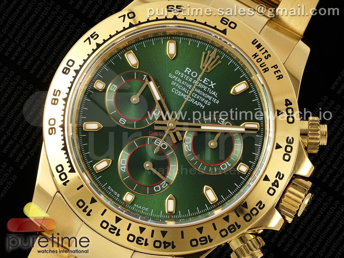 Daytona 116508 APSF 1:1 Best Edition Green Dial on YG Bracelet SH4130