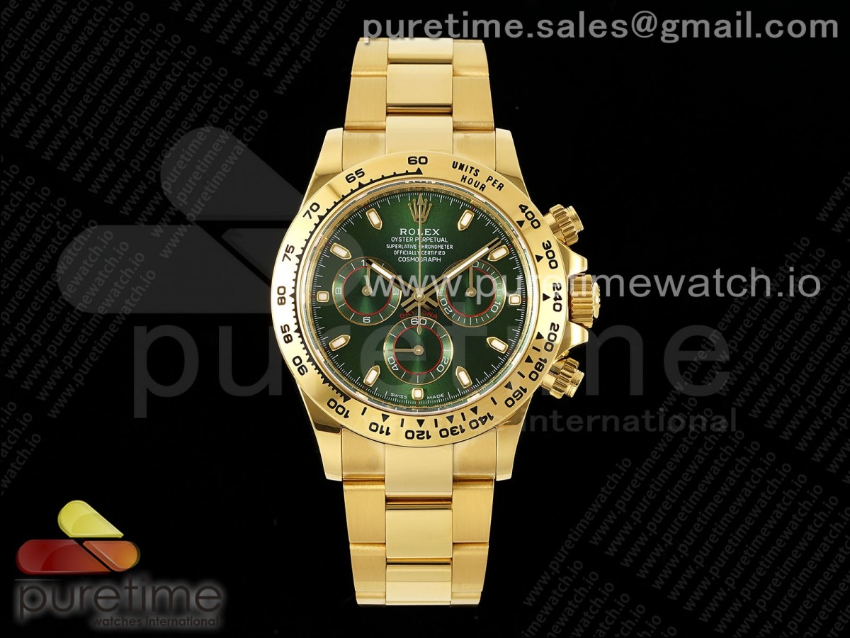 Daytona 116508 APSF 1:1 Best Edition Green Dial on YG Bracelet SH4130 - Image 14