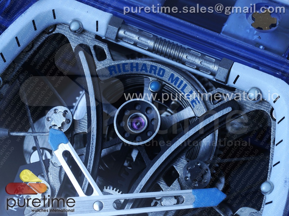 RM53-02 Blue Transparent Tourbillon RMF Best Edition Skeleton Dial on Transparent Rubber Strap V2 - Image 12